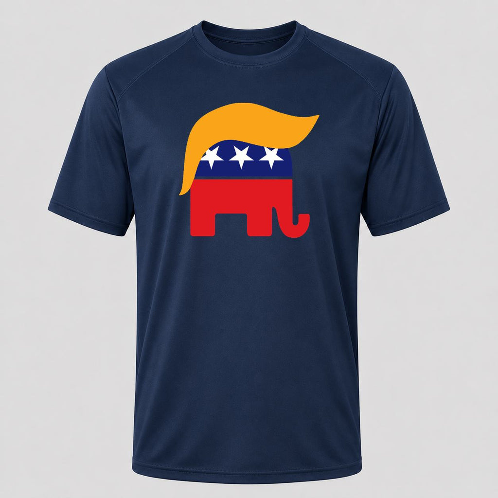 Men's Trump GOP Elephant Performance T-Shirt - Navy