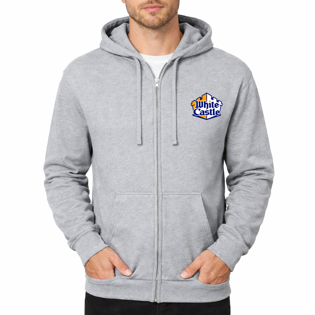 White Castle Zipper Hoodie - Grey