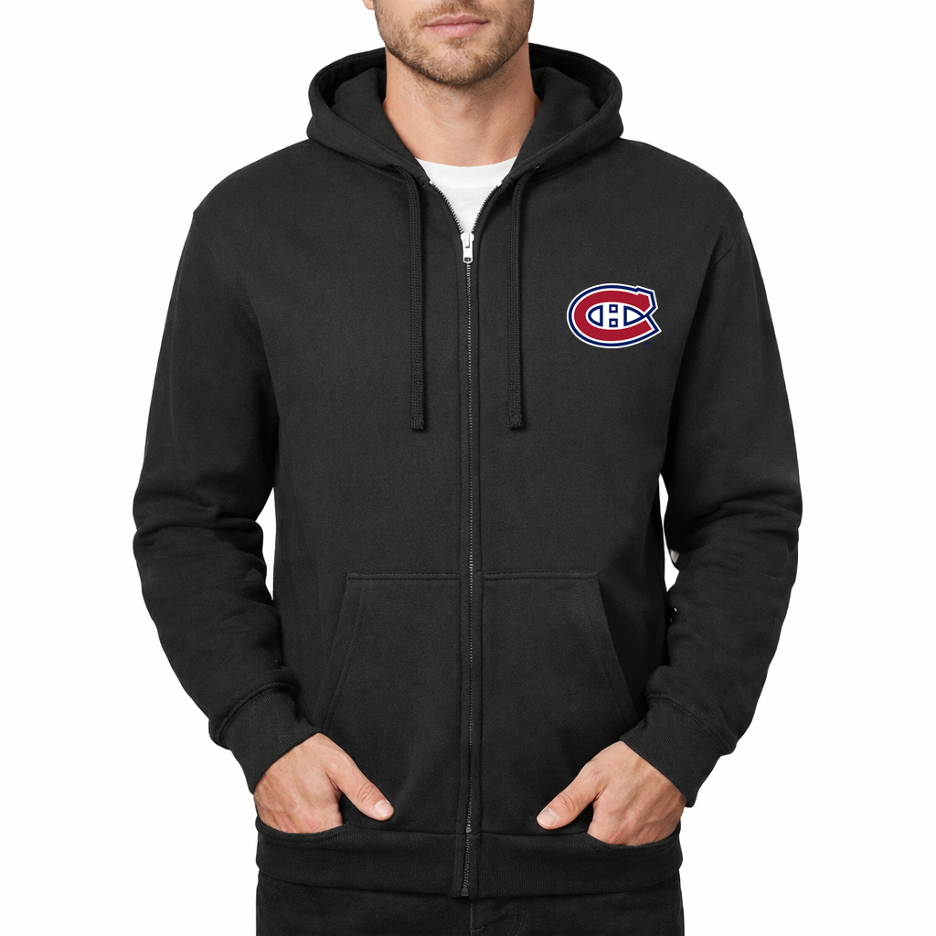 Men's Montreal Canadiens Zipper Hoodie - Black