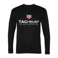 Men's TAG Heuer White Logo Polyester Long Sleeve T-Shirt - Black