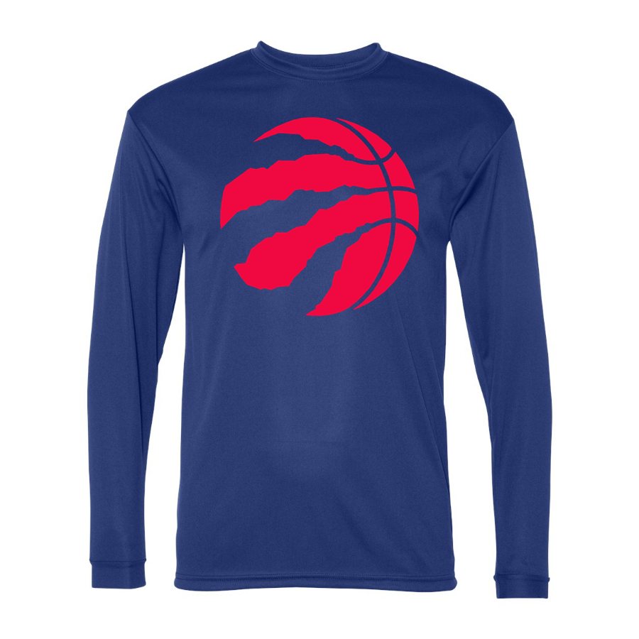 Men's Toronto Raptors Polyester Long Sleeve T-Shirt - Royal Blue
