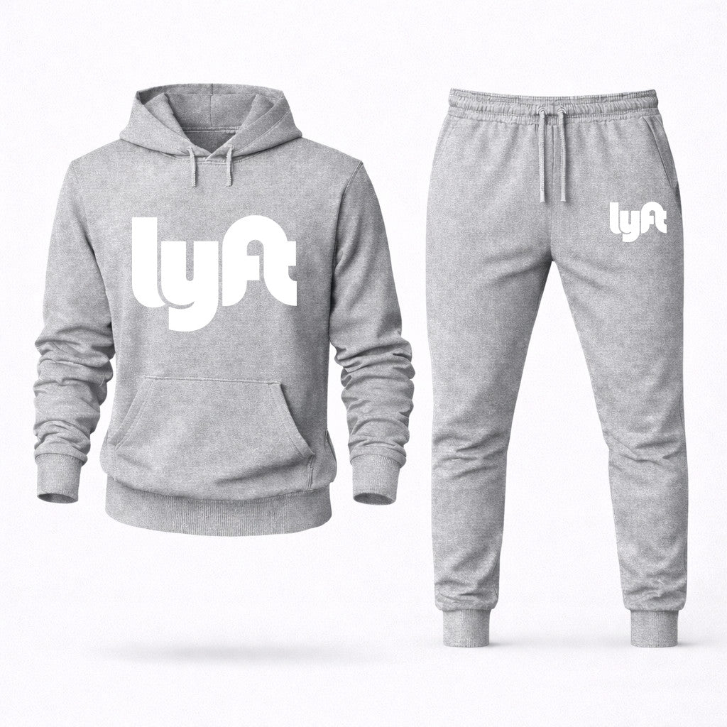 Lyft White Hoodie and Joggers Set - Grey
