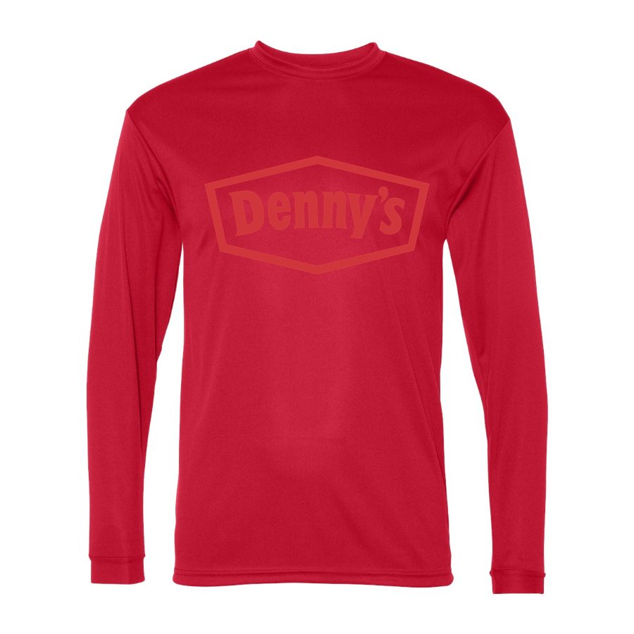 Men's Dennys Alternate Polyester Long Sleeve T-Shirt - Red