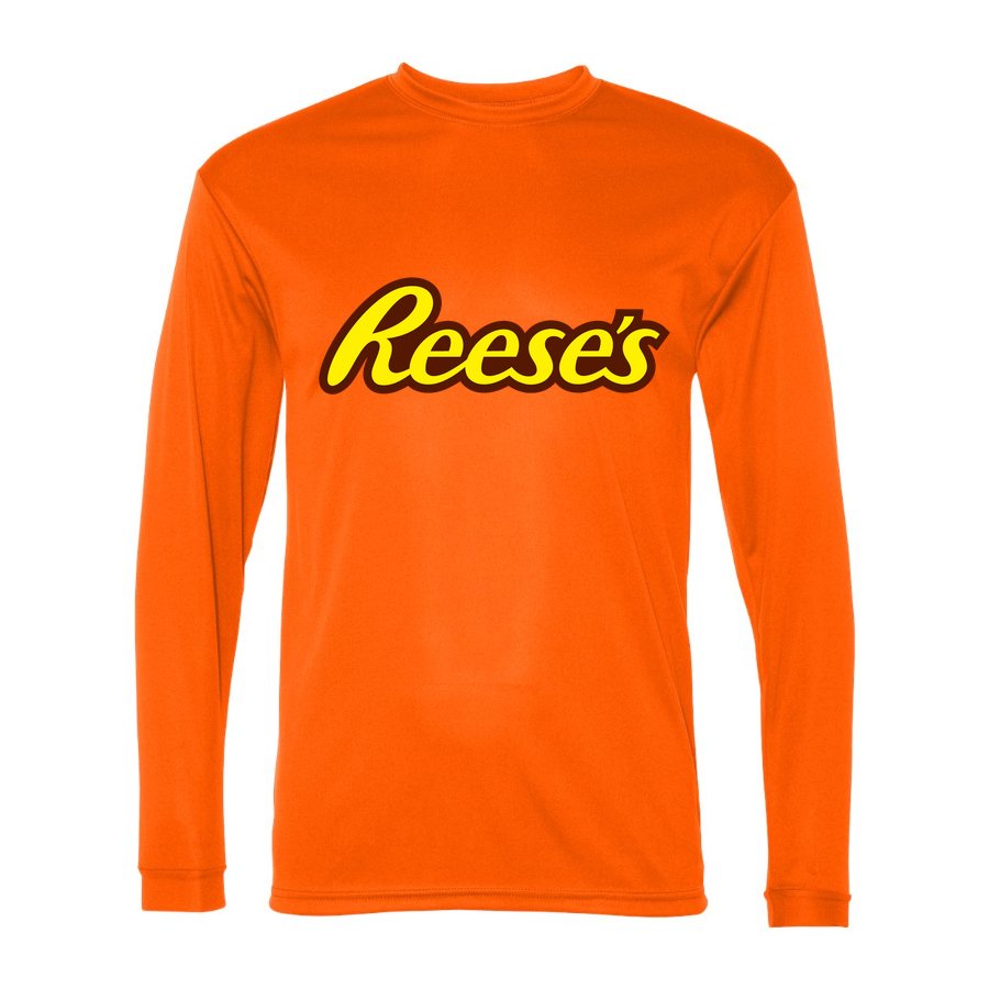 Men's Reeses food Polyester Long Sleeve T-Shirt - Safety Orange