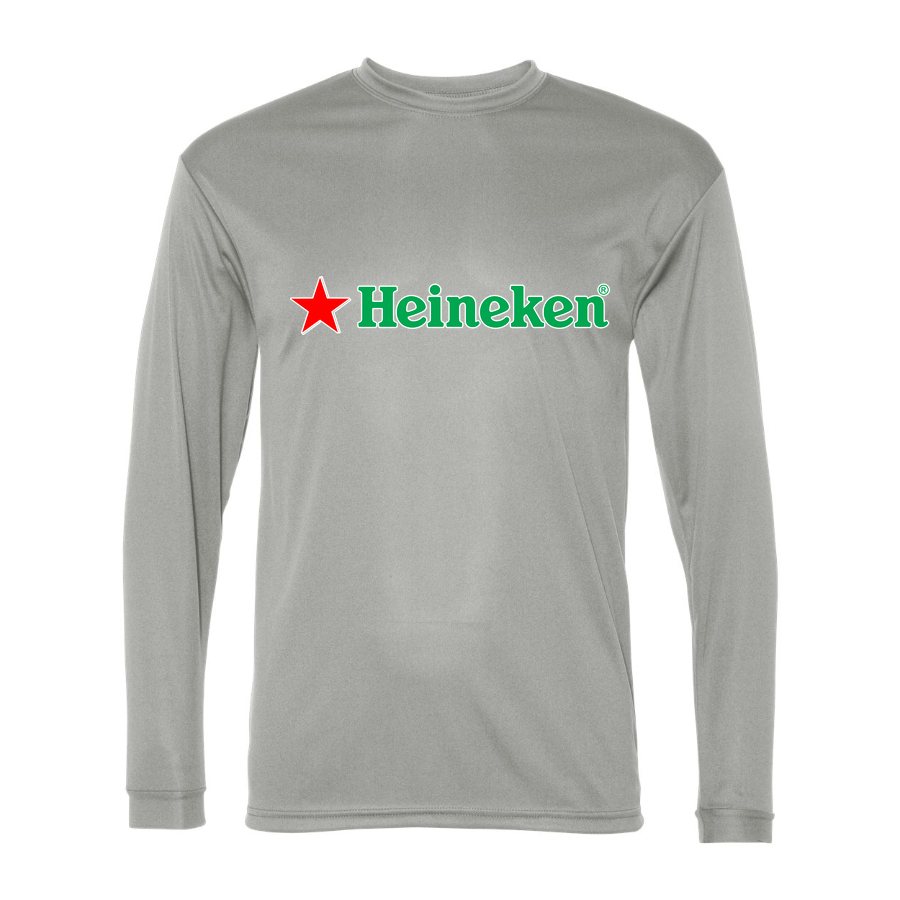 Men's Heineken Polyester Long Sleeve T-Shirt - Silver