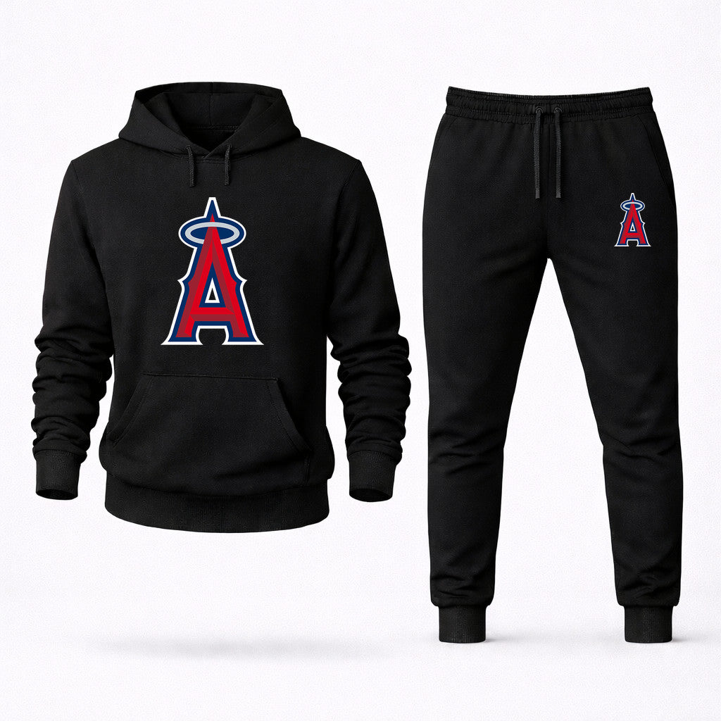Los Angeles Angels Hoodie and Joggers Set - Black