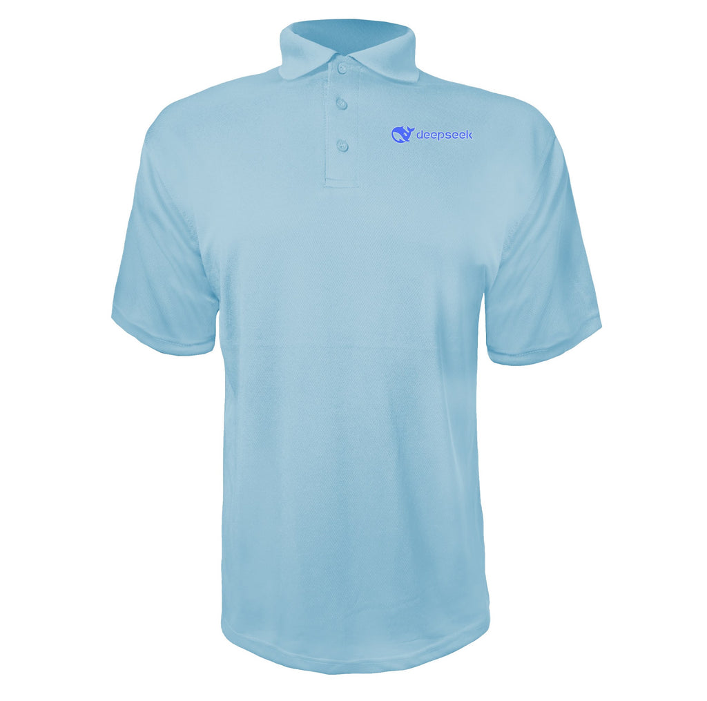Deepseek men's polyester polo in Sky Blue