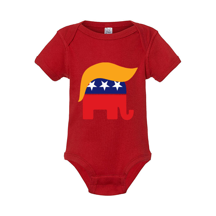 Donald Trump GOP Elephant Baby Romper Onesie - Red