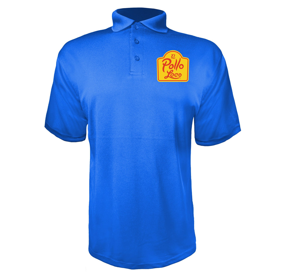 El Pollo Loco men's polyester polo in Blue