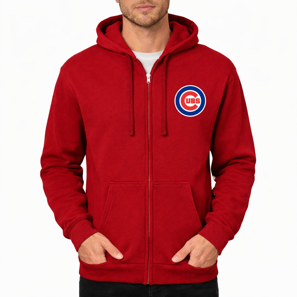 Men's Chicago Cubs Zipper Hoodie - Red