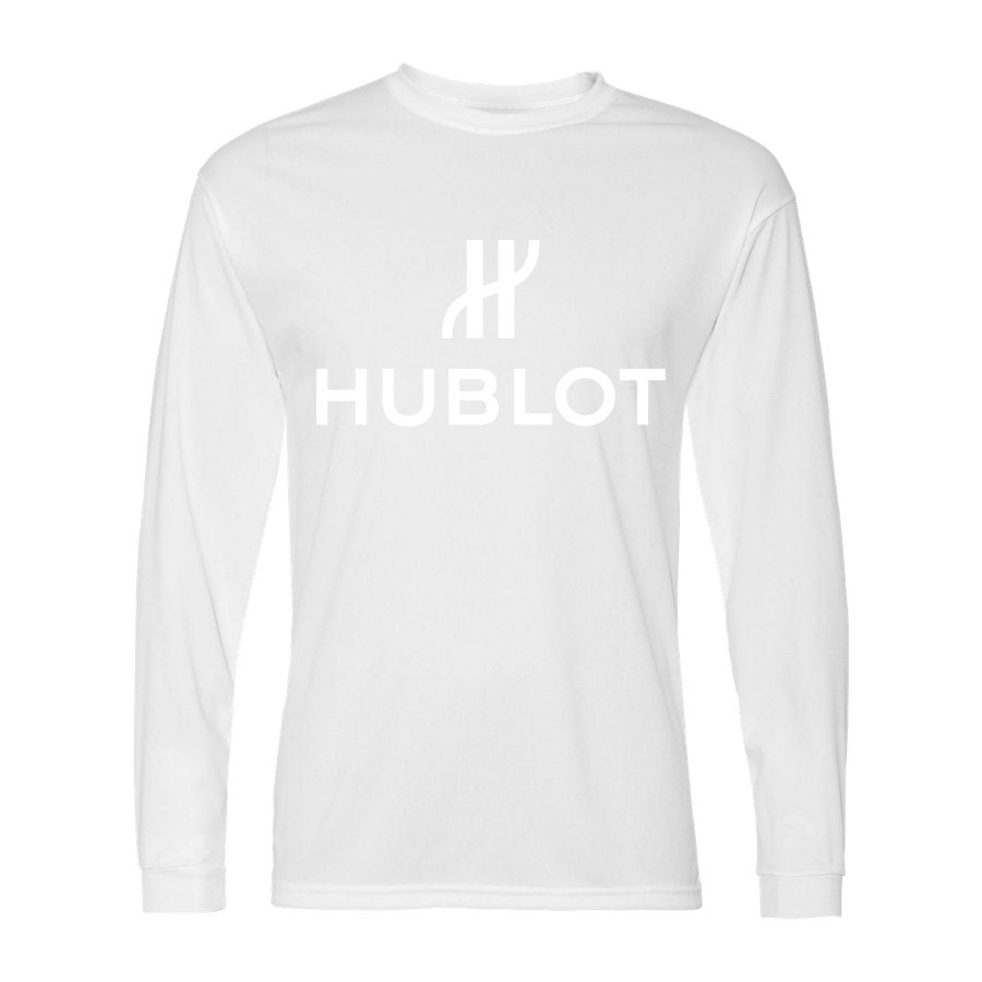 Men's Hublot White Logo Polyester Long Sleeve T-Shirt - White