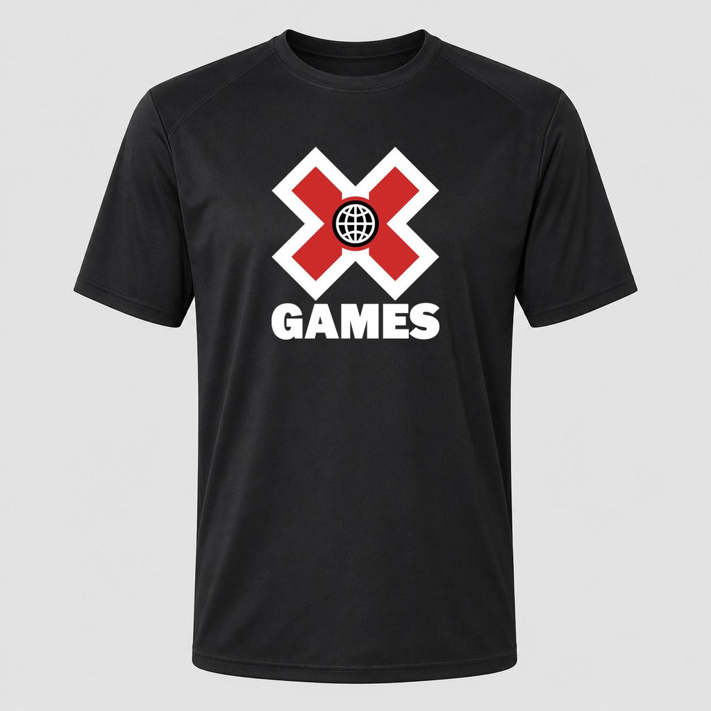 Men's X Games White Performance T-Shirt - Black