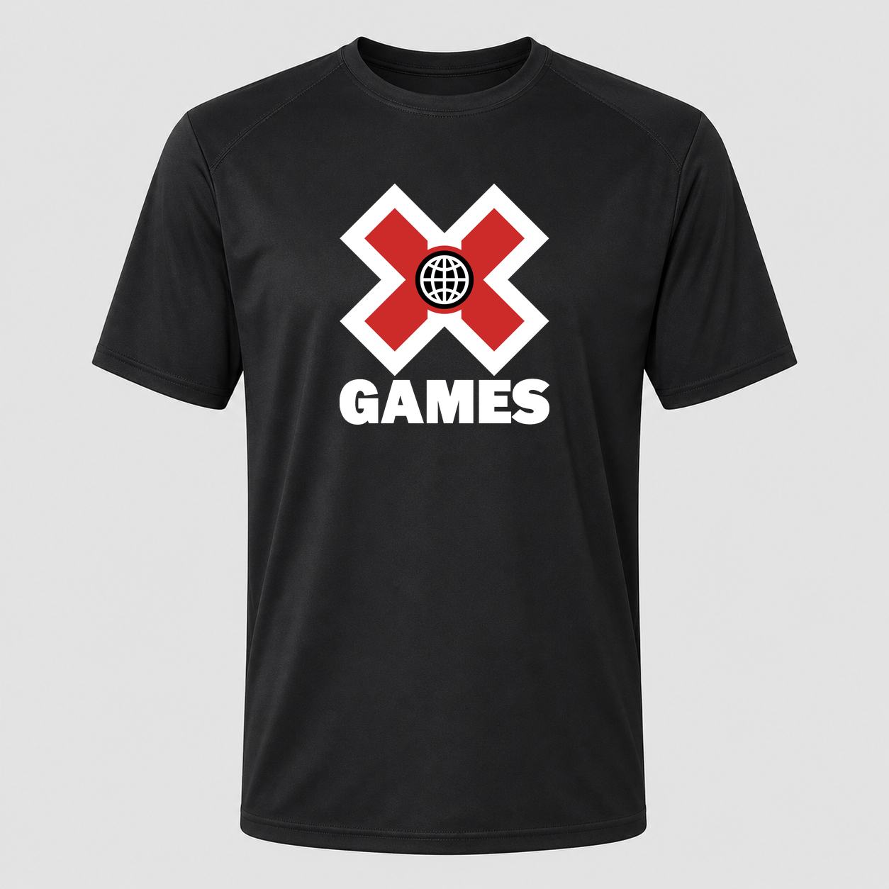 Men's X Games White Performance T-Shirt - Black