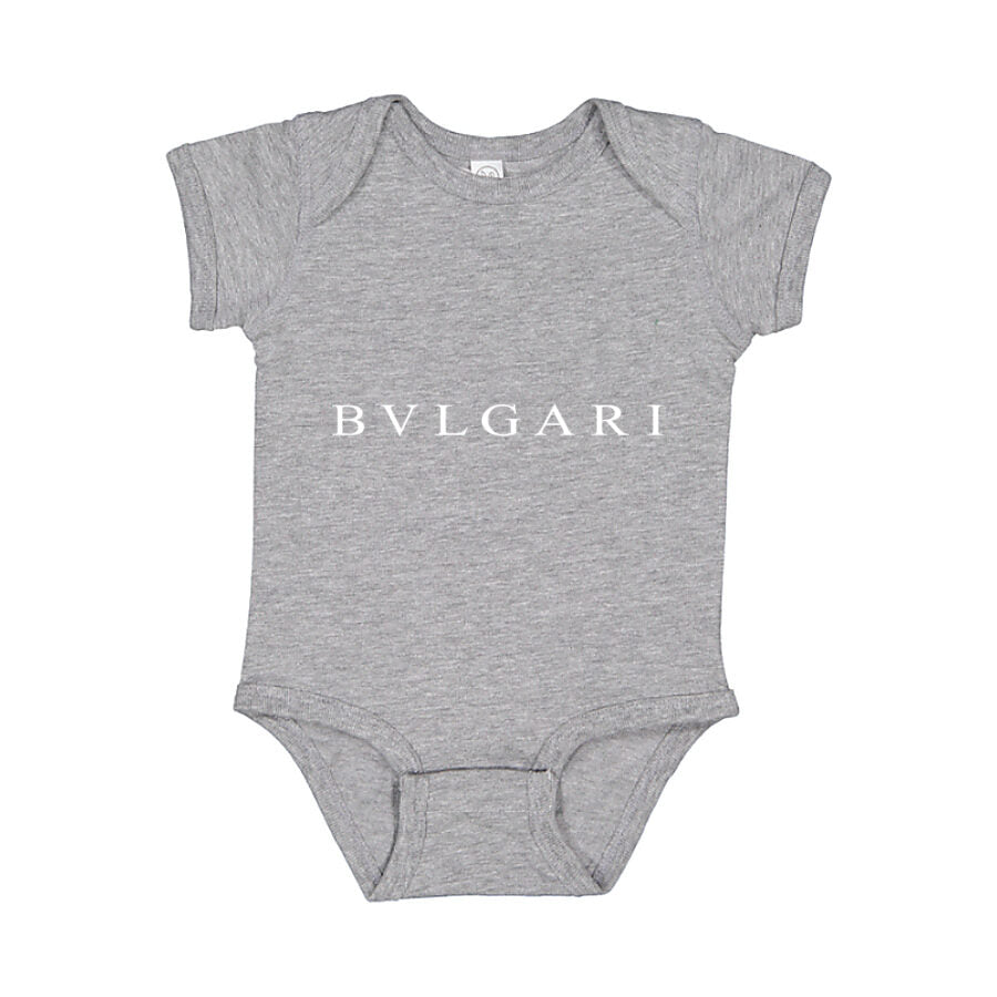 BVLGARI White Logo Baby Romper Onesie - Gray
