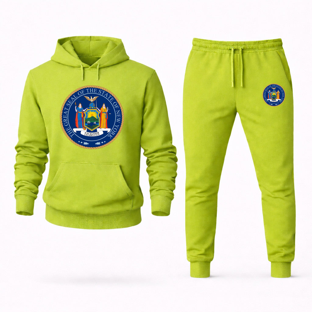 New York Hoodie and Joggers Set - Lime Green