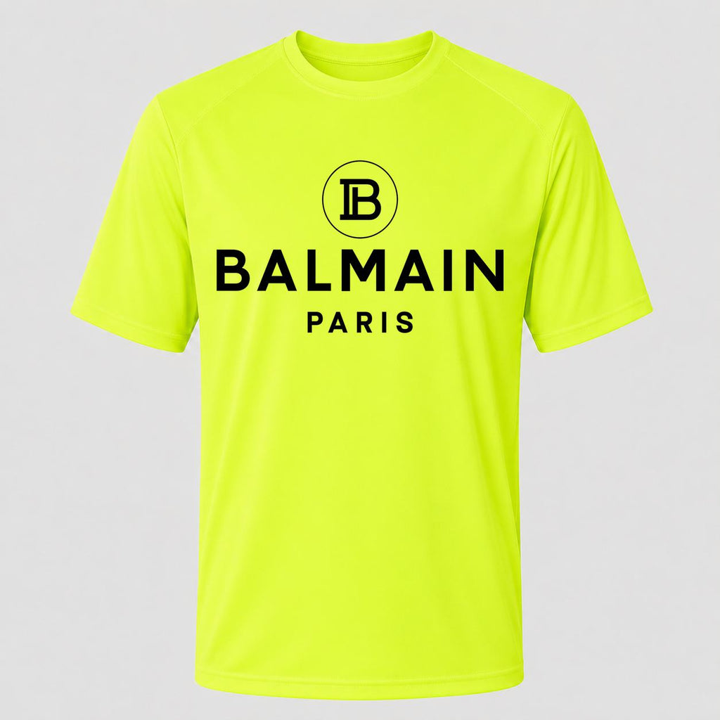 Men's Balmain Paris Performance T-Shirt - Safety Green