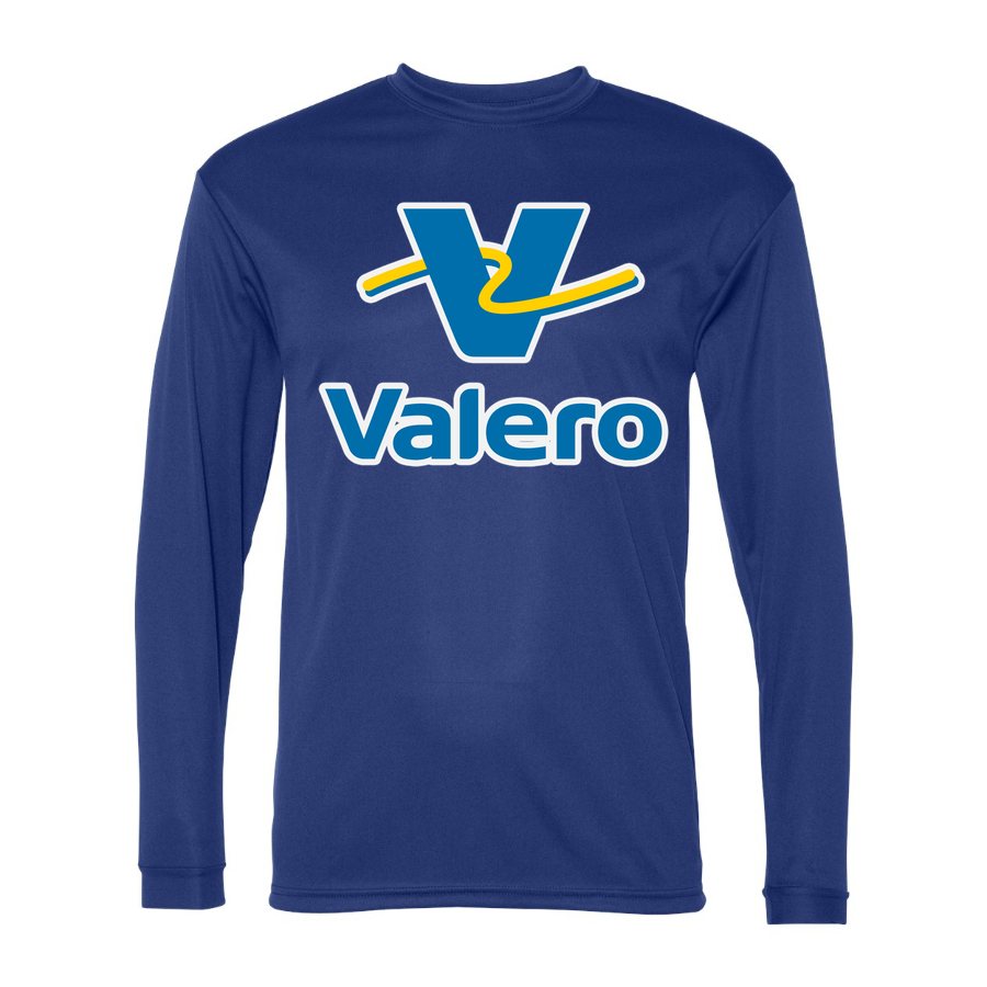 Men's Valero Gas Station Polyester Long Sleeve T-Shirt - Royal Blue