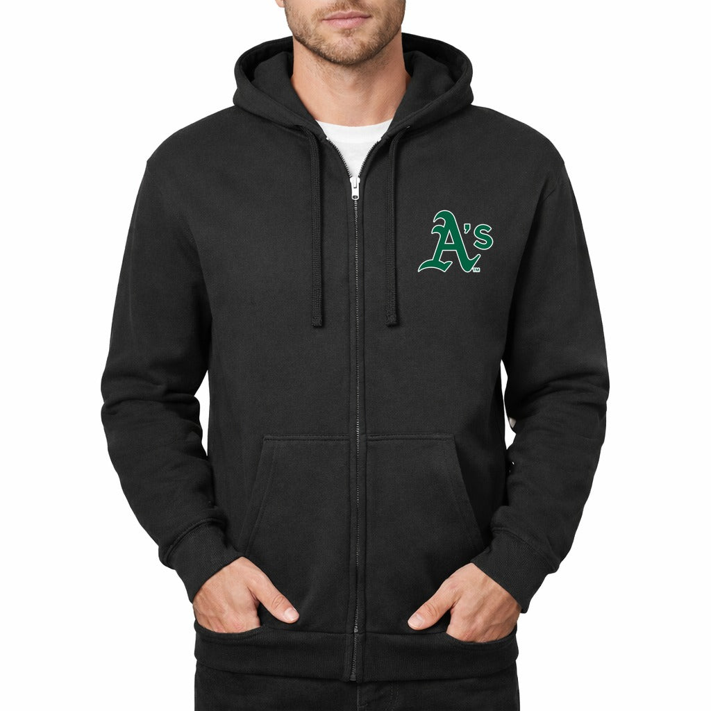 Men's Oakland Athletics Zipper Hoodie - Black