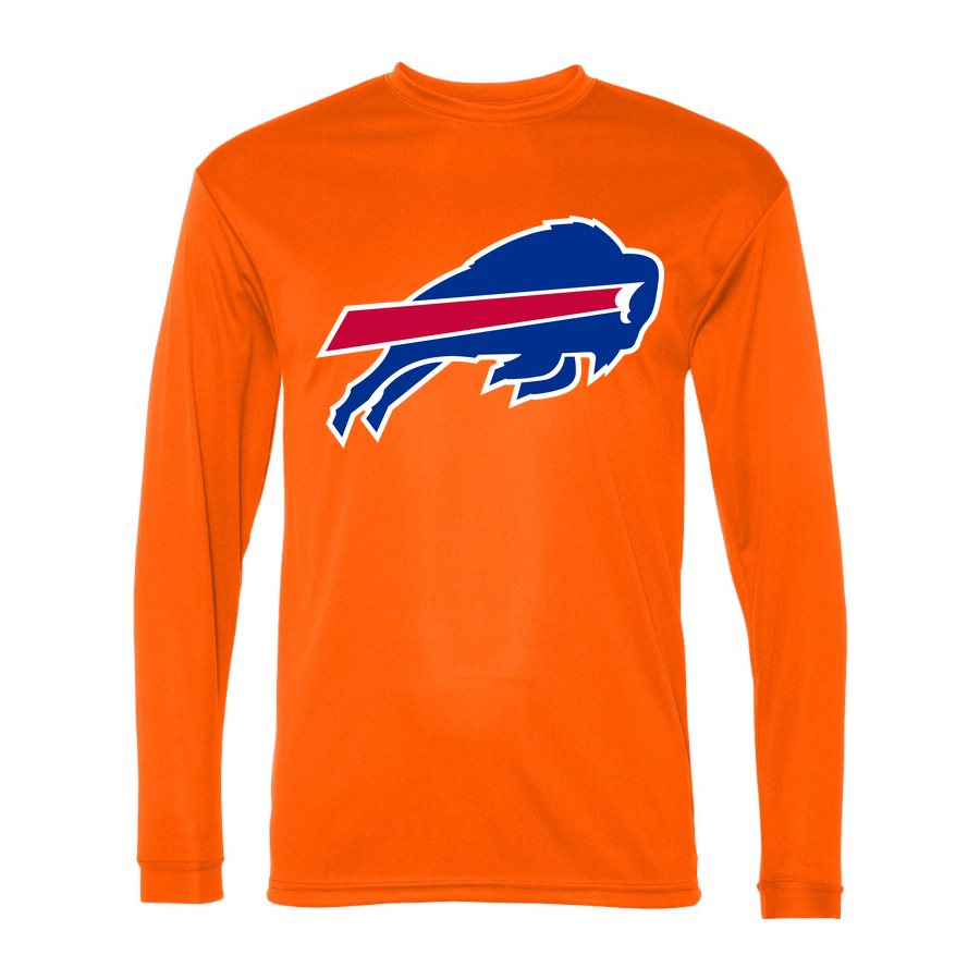 Men's Buffalo Bills Polyester Long Sleeve T-Shirt - Safety Orange
