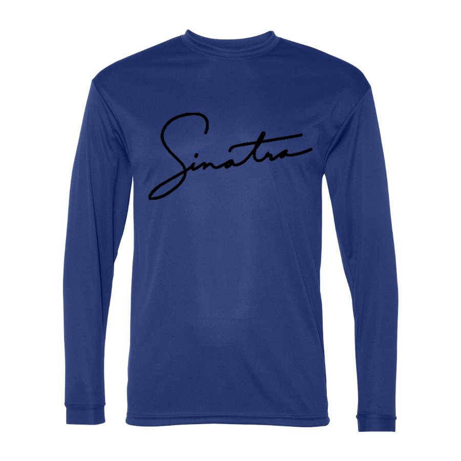 Men's Frank Sinatra Polyester Long Sleeve T-Shirt - Royal Blue