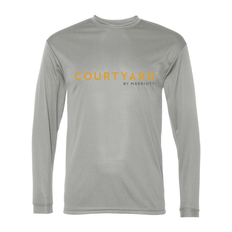 Men's Courtyard Polyester Long Sleeve T-Shirt - Silver