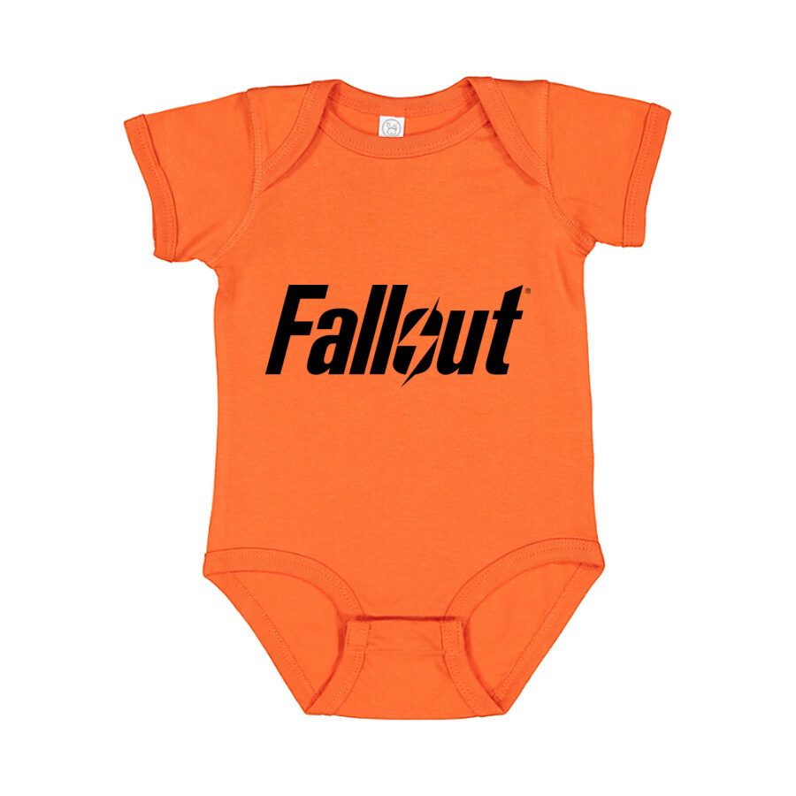 Fallout Black Logo Baby Romper Onesie - Orange
