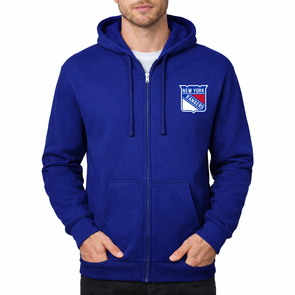 Men's New York Rangers Zipper Hoodie - Royal Blue