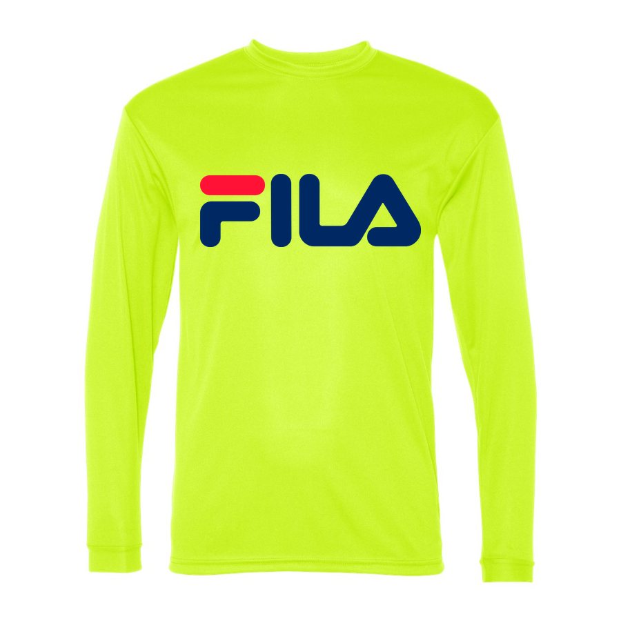 Men's Fila Polyester Long Sleeve T-Shirt - Safety Yellow