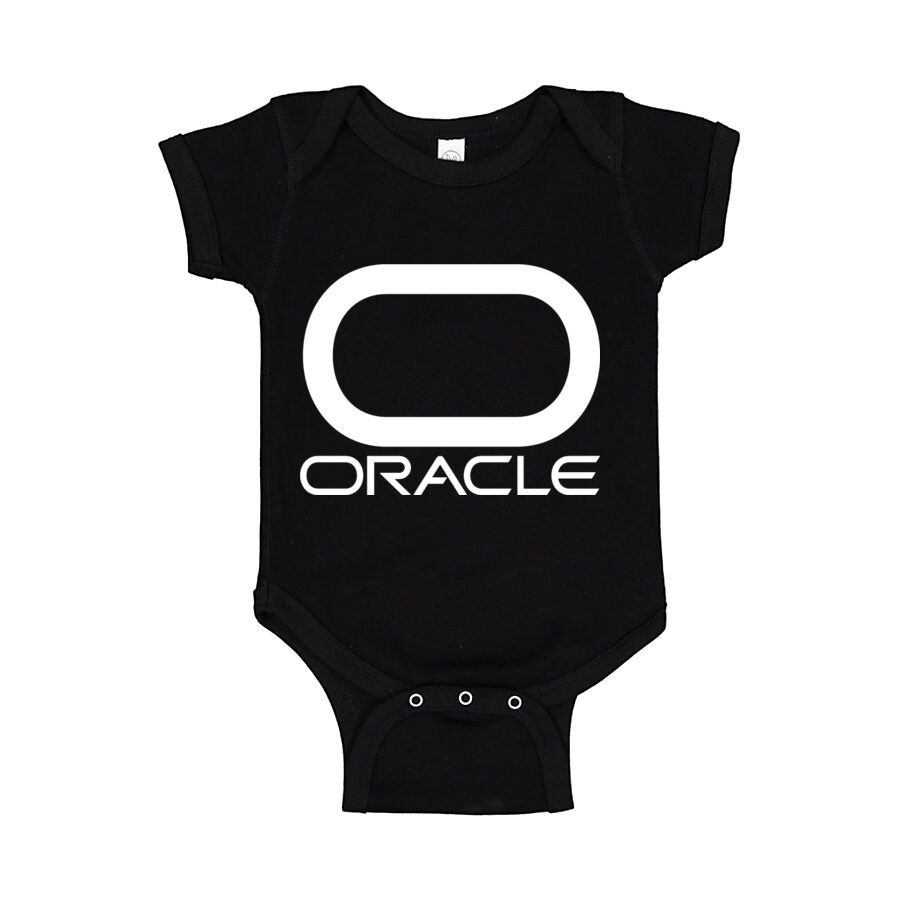 Oracle White Logo Baby Romper Onesie - Black