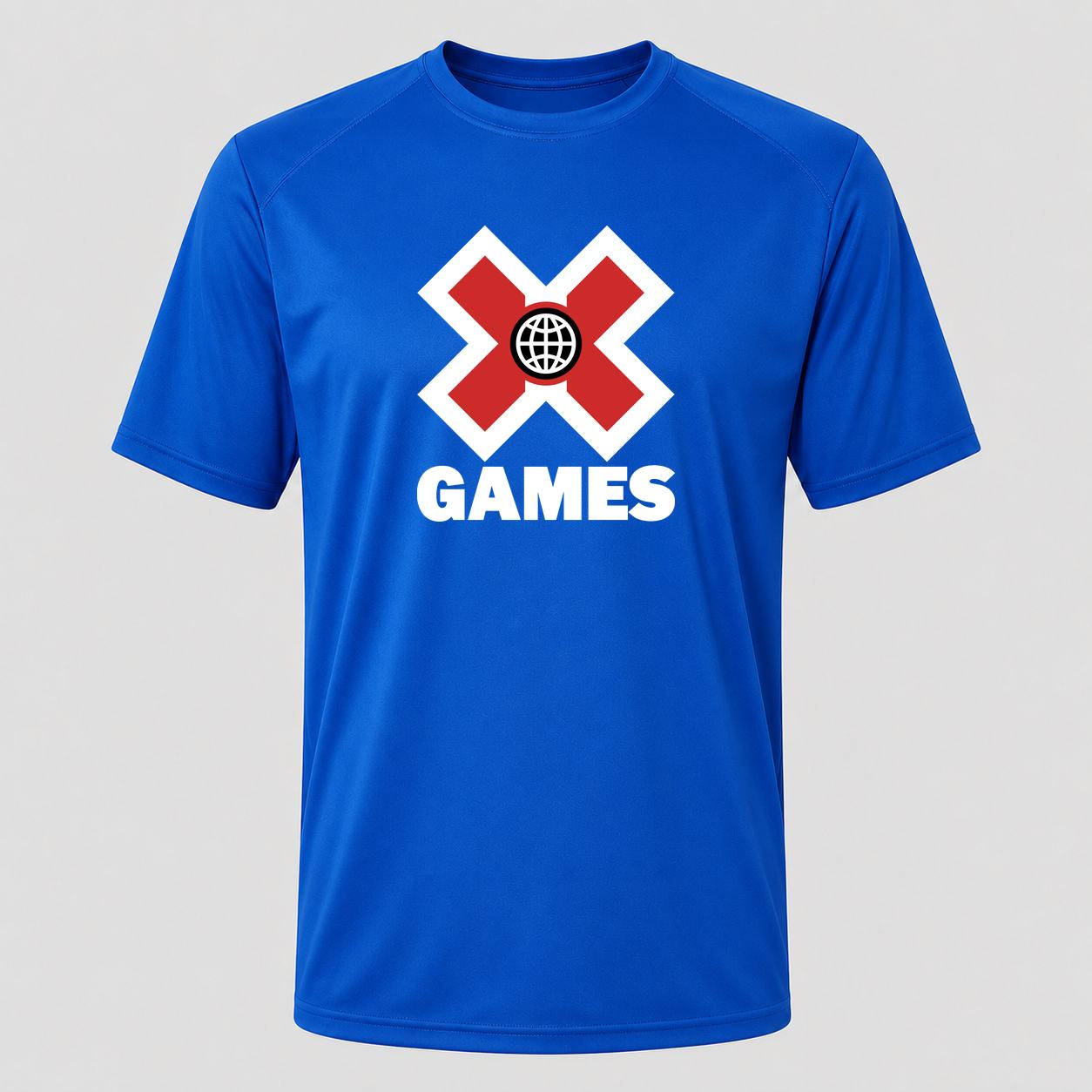 Men's X Games White Performance T-Shirt - Royal Blue