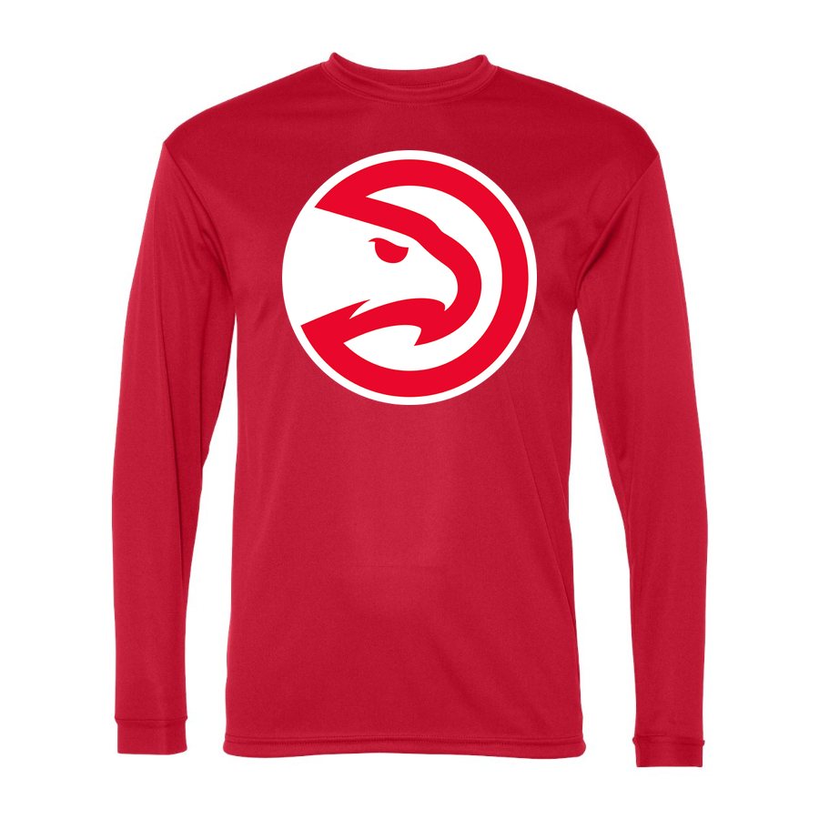 Men's Atlanta Hawks Polyester Long Sleeve T-Shirt - Red