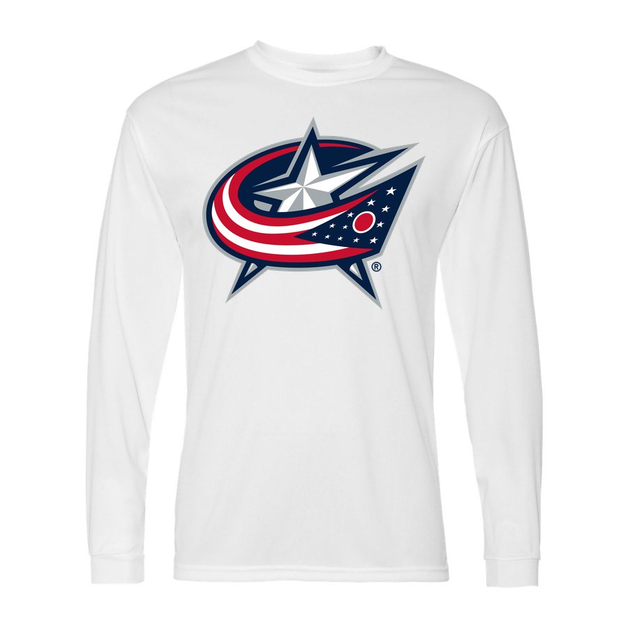 Men's Columbus Blue Jackets Polyester Long Sleeve T-Shirt - White