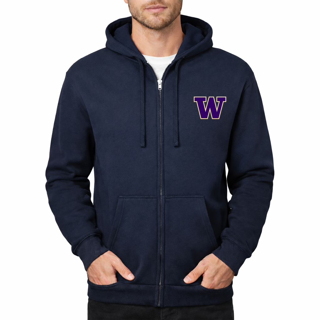 Men's Washington Huskies Zipper Hoodie - Navy