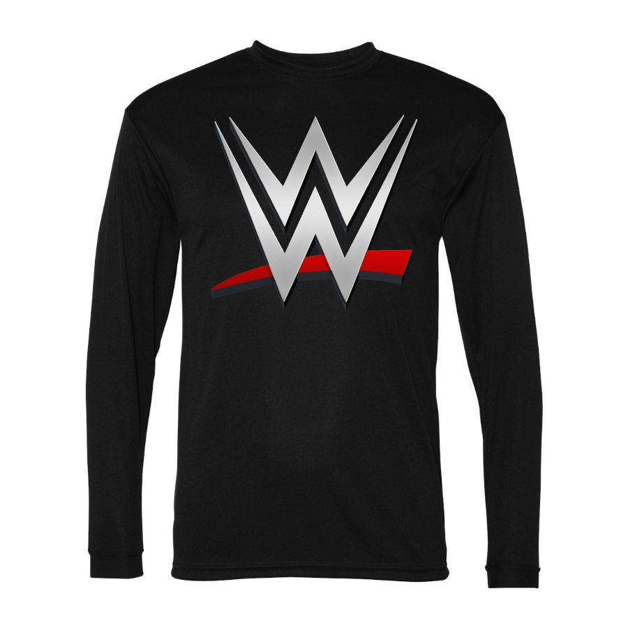 Men's WWE Wrestling Polyester Long Sleeve T-Shirt - Black
