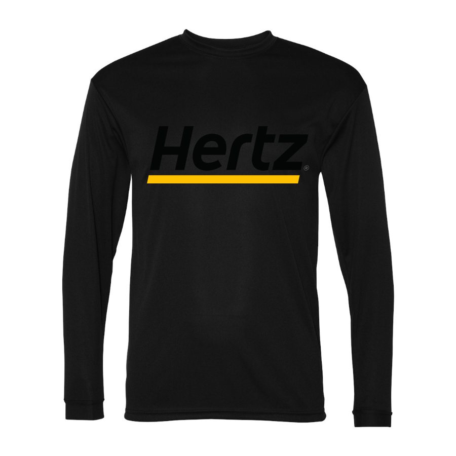Men's Hertz Polyester Long Sleeve T-Shirt - Black