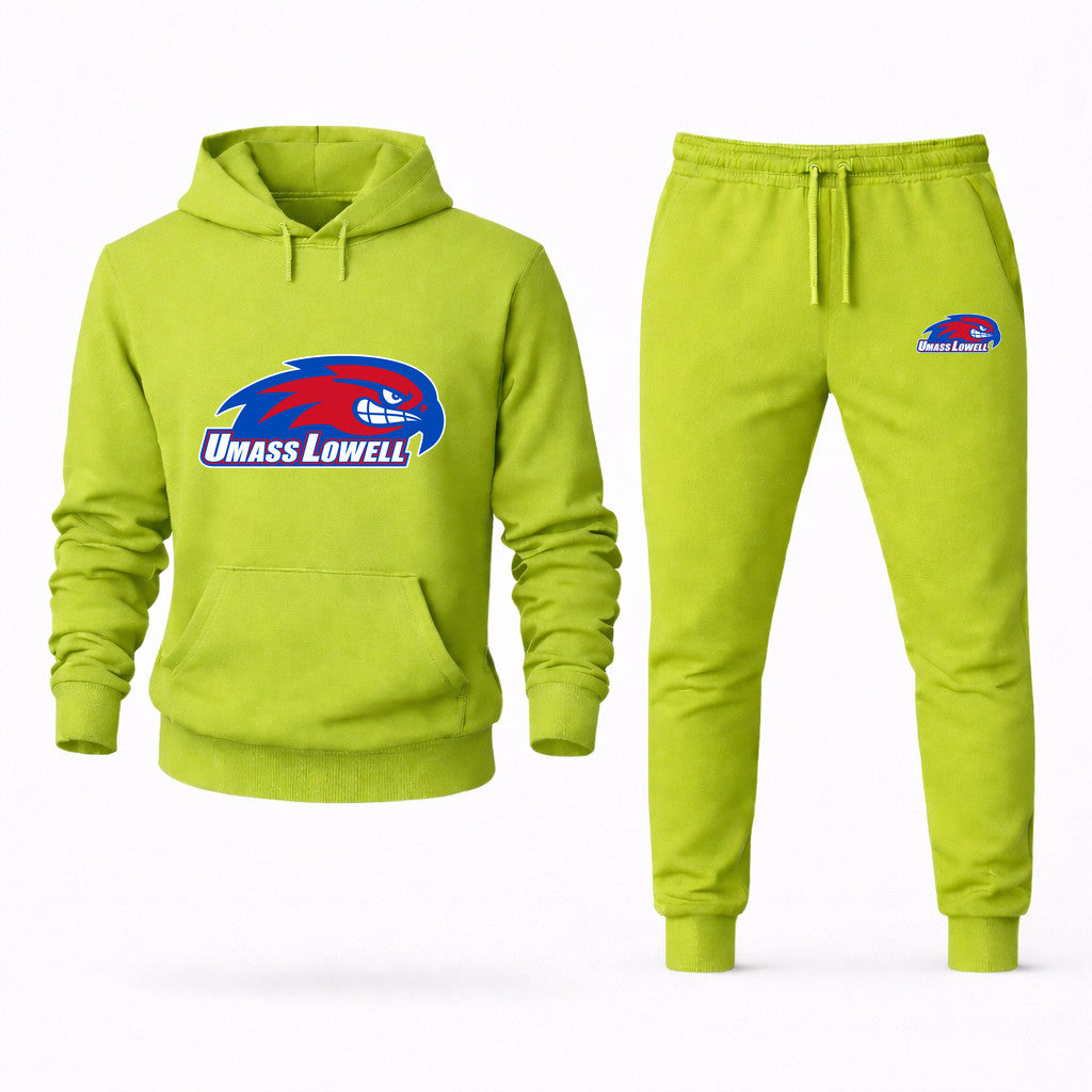 UMass Lowell River Hawks Hoodie and Joggers Set - Lime Green