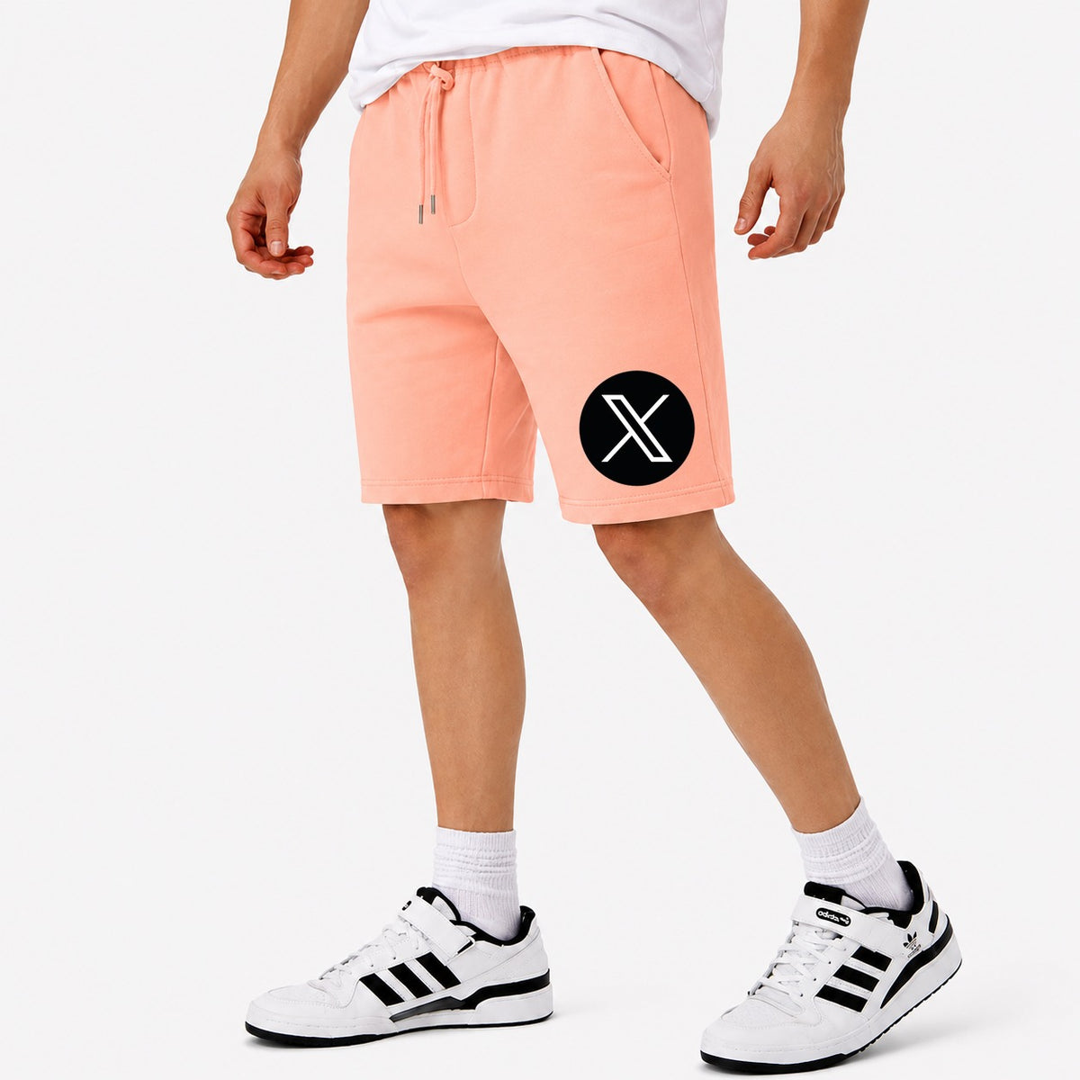 Men's Twitter X Cotton Shorts - Peach