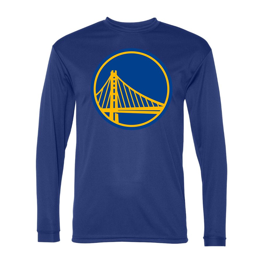 Men's Golden State Warriors Polyester Long Sleeve T-Shirt - Royal Blue