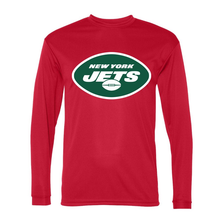 Men's New York Jets Polyester Long Sleeve T-Shirt - Red
