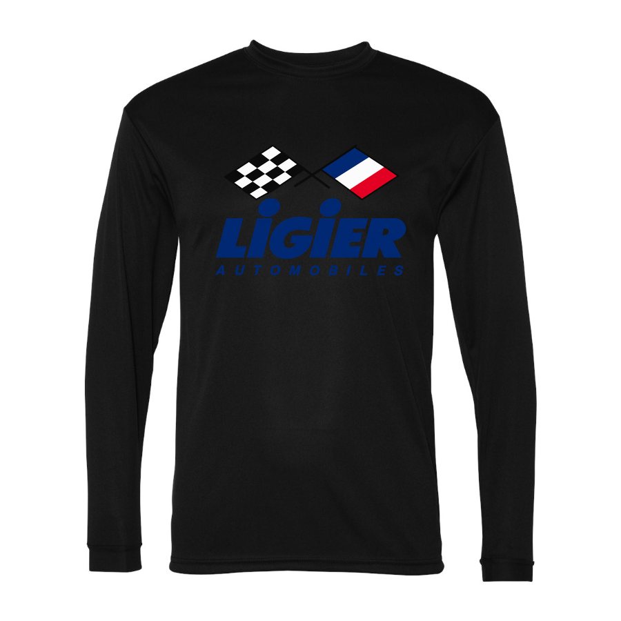 Men's Ligier Automobiles Polyester Long Sleeve T-Shirt - Black