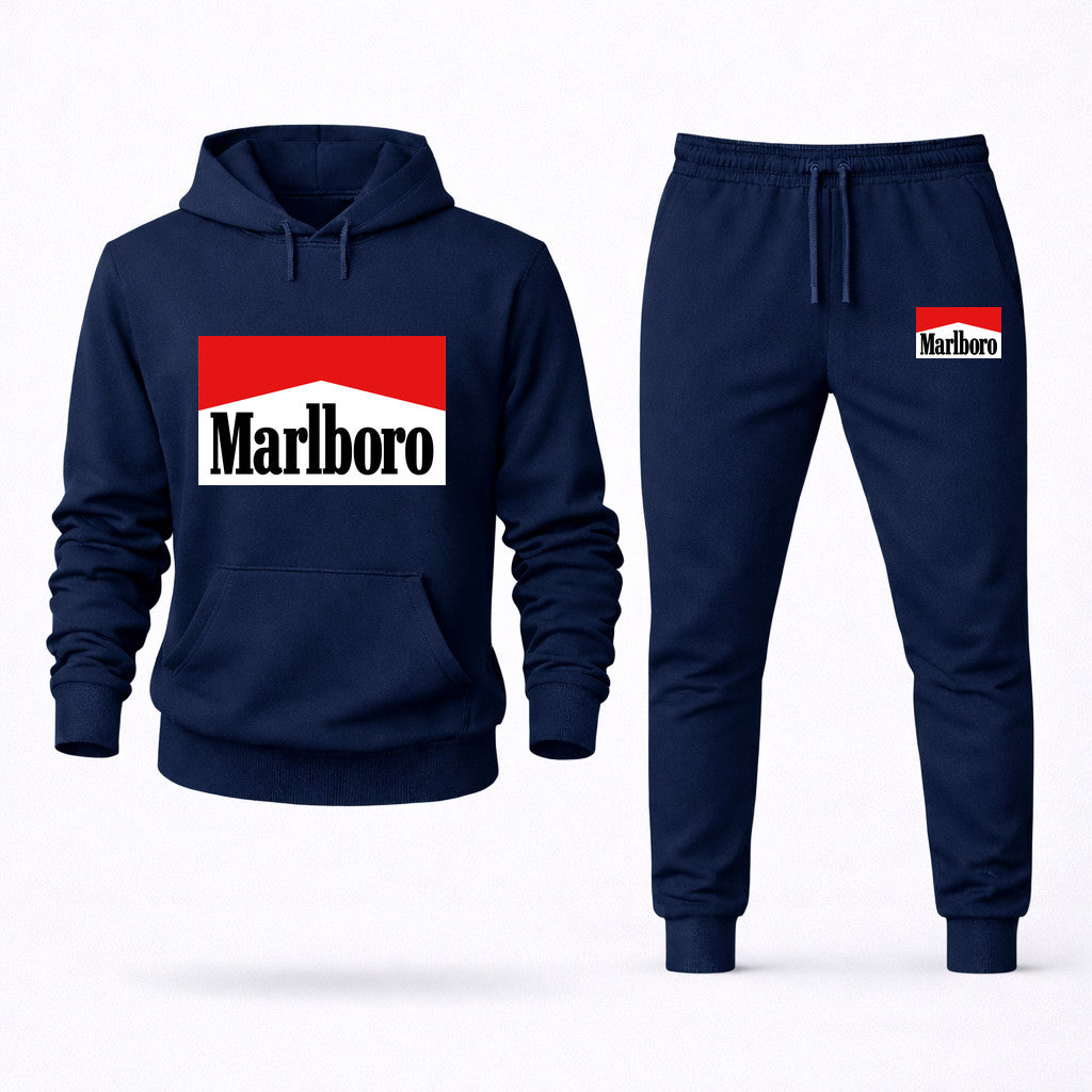 Marlboro Hoodie and Joggers Set - Navy