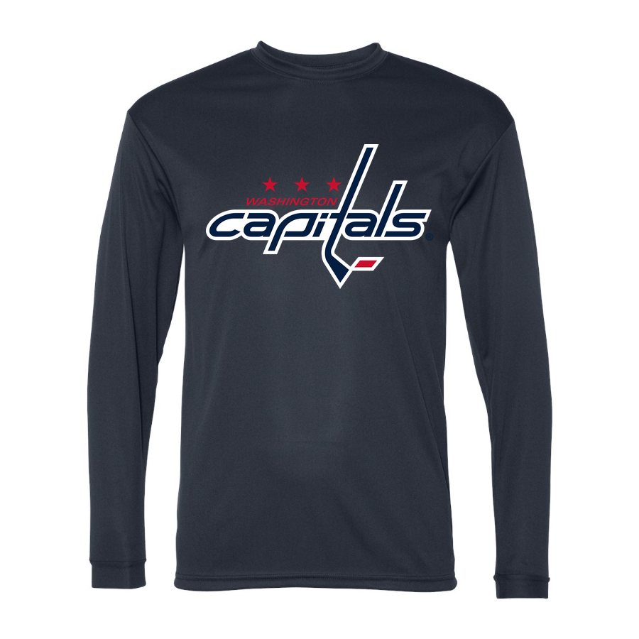 Men's Washington Capitals Polyester Long Sleeve T-Shirt - Navy