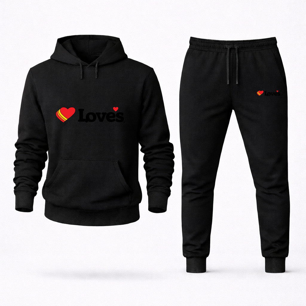 Love's Travel Stops Hoodie and Joggers Set - Black