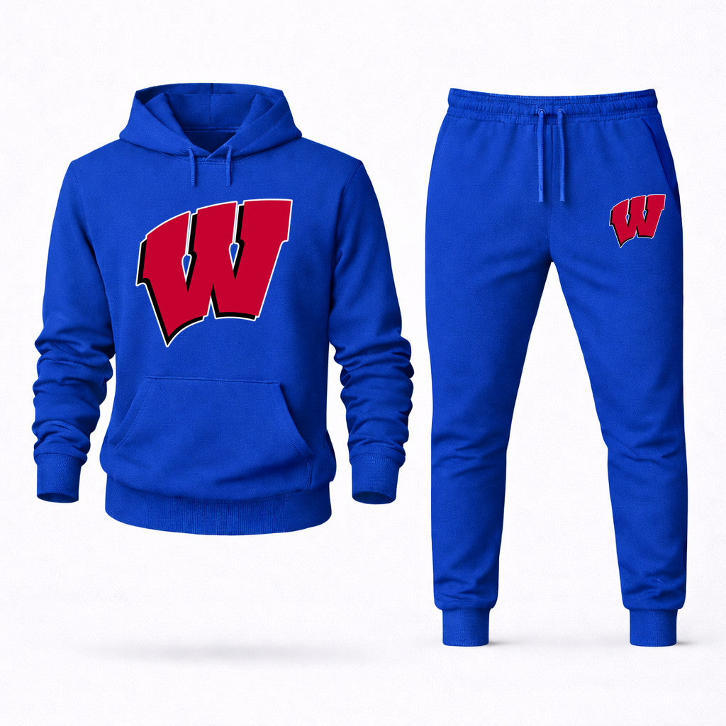 Wisconsin Badgers Hoodie and Joggers Set - Blue