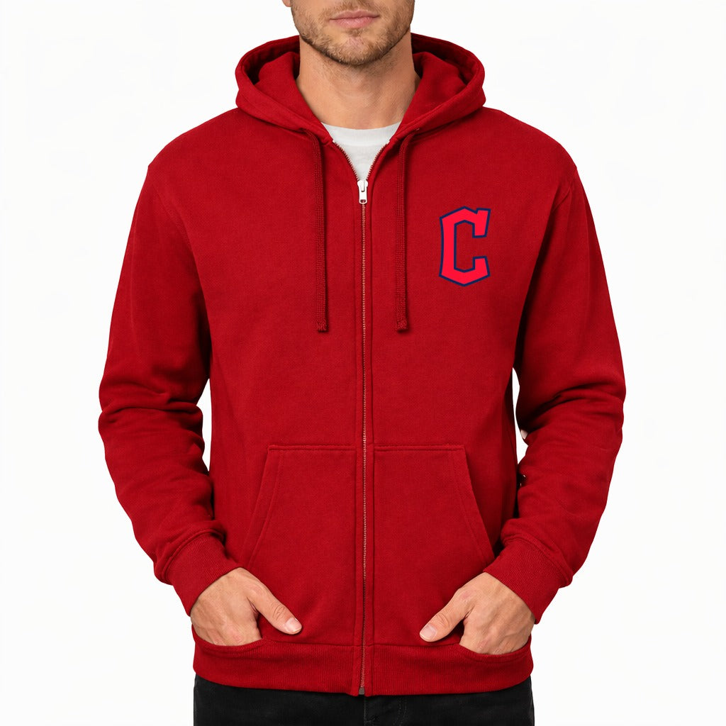 Men's Cleveland Guardians Zipper Hoodie - Red