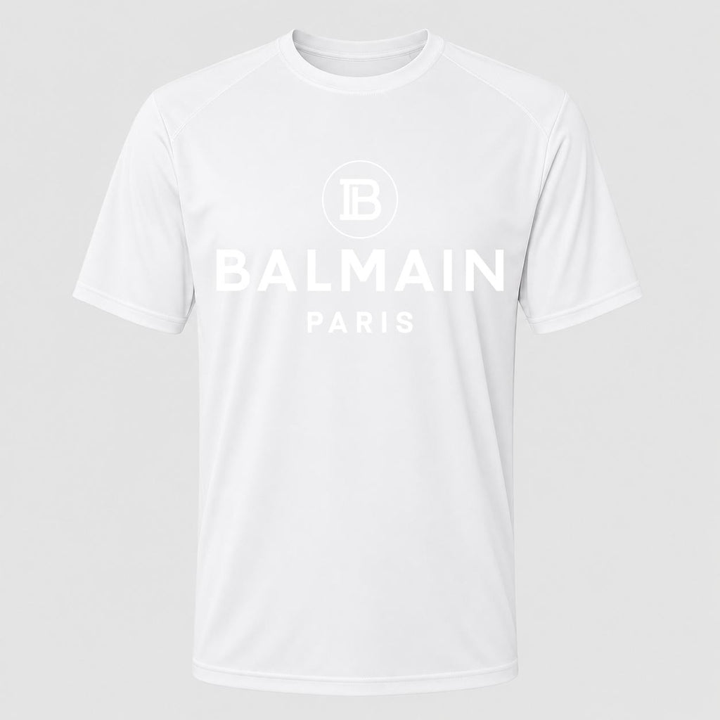 Men's Balmain Paris White Performance T-Shirt - White