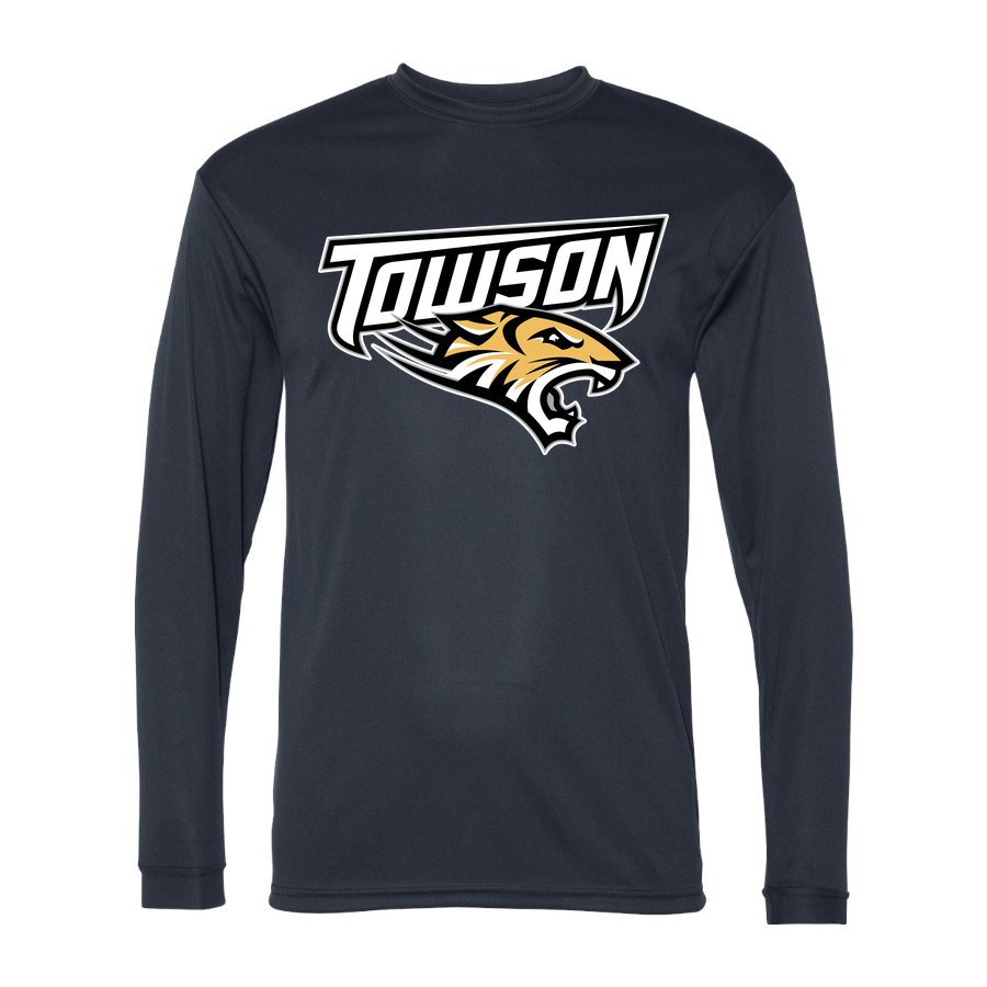 Men's Towson Tigers Polyester Long Sleeve T-Shirt - Navy