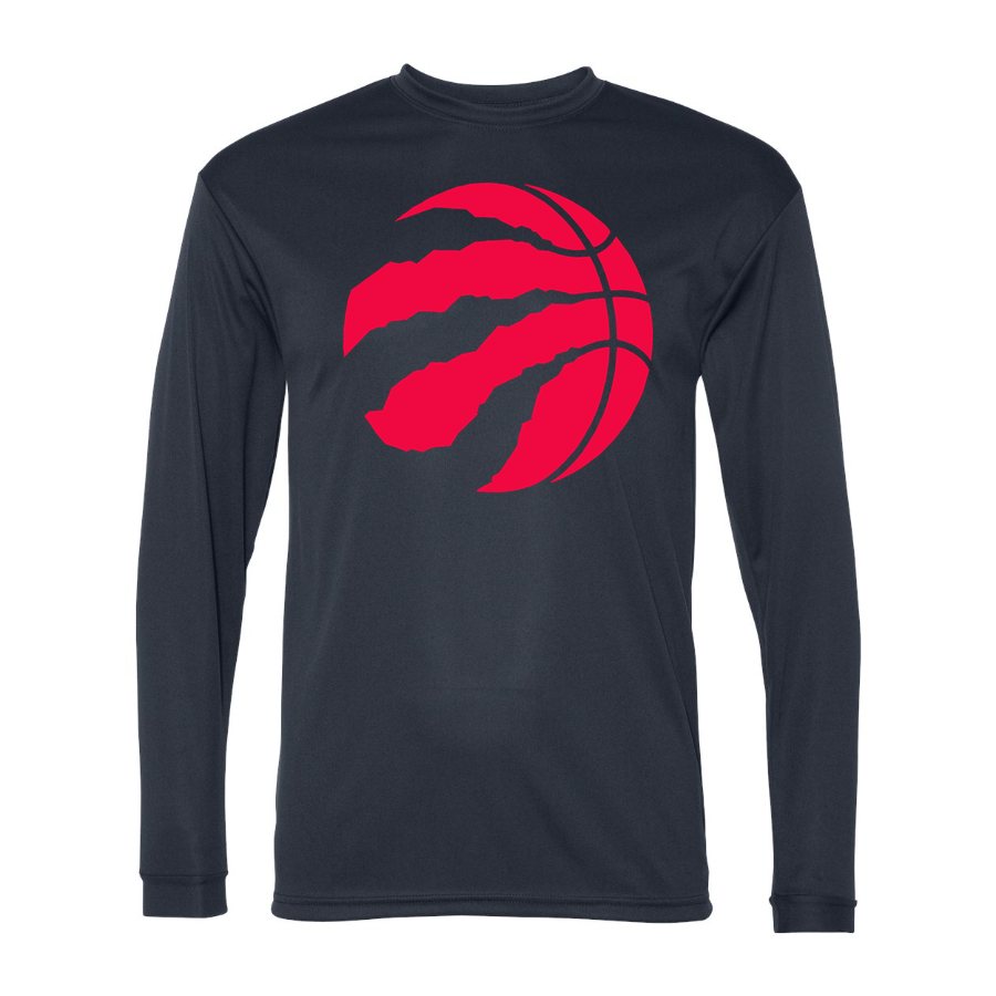 Men's Toronto Raptors Polyester Long Sleeve T-Shirt - Navy