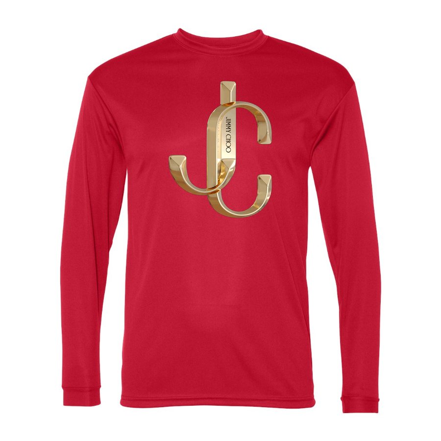 Men's Jimmy Choo Polyester Long Sleeve T-Shirt - Red