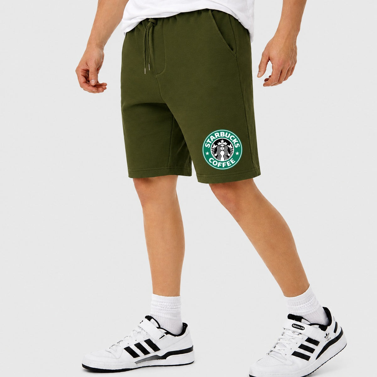 Men's Starbucks Cotton Shorts - Army Green